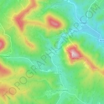 Carte topographique Río Quintanilla, altitude, relief