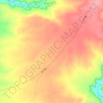 Carte topographique Harmony Flat, altitude, relief
