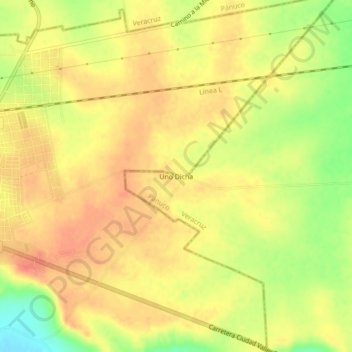 Carte topographique Uno Dicha, altitude, relief