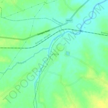 Carte topographique Tarbha, altitude, relief