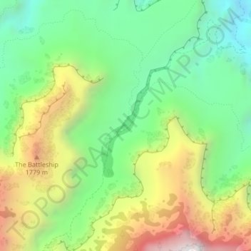 Carte topographique Havasupai Gardens, altitude, relief
