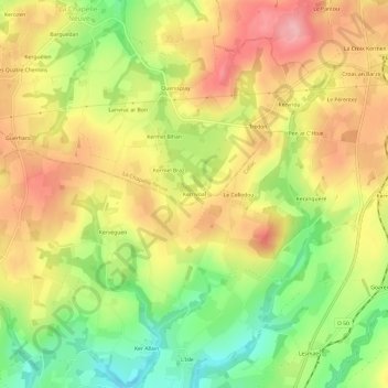 Carte topographique Kerrivoal, altitude, relief