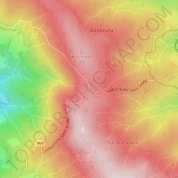 Carte topographique Soboth, altitude, relief
