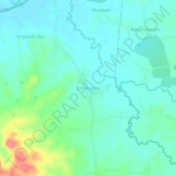 Carte topographique Esmeralda, altitude, relief