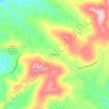 Carte topographique Bossoroca, altitude, relief