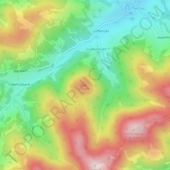 Carte topographique Staff, altitude, relief