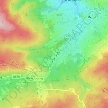 Carte topographique Huppertzberg, altitude, relief