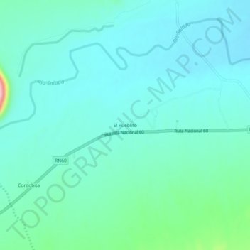 Carte topographique El Pueblito, altitude, relief