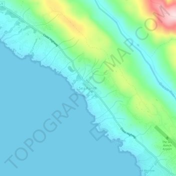Carte topographique Sea Ranch, altitude, relief