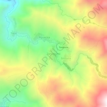 Carte topographique Tamgounsi, altitude, relief