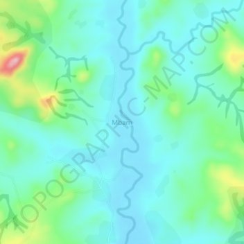 Carte topographique Mbam, altitude, relief