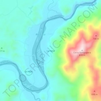 Carte topographique La Vijita, altitude, relief