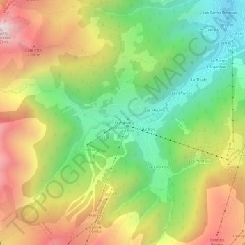 Carte topographique Le Planay, altitude, relief