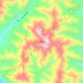 Carte topographique 尾峰, altitude, relief