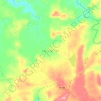 Carte topographique Capão do Tigre, altitude, relief