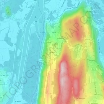 Carte topographique Landard, altitude, relief