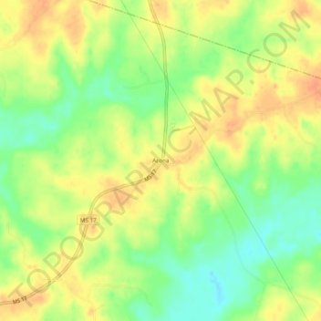 Carte topographique Acona, altitude, relief