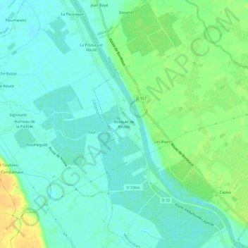 Carte topographique Bosquet de Nivelle, altitude, relief