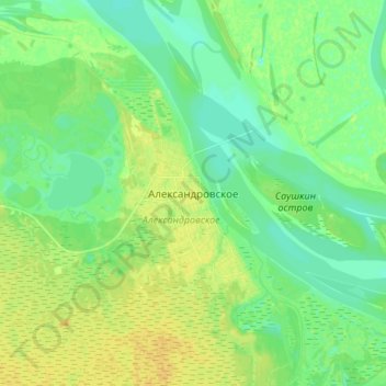 Carte topographique Александровское, altitude, relief