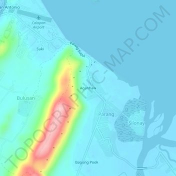 Carte topographique Aganhaw, altitude, relief