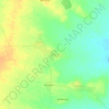 Carte topographique Sanchai, altitude, relief