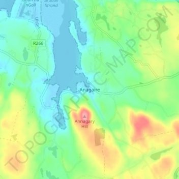 Carte topographique Annagry, altitude, relief