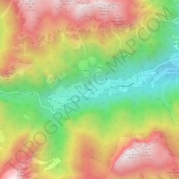 Carte topographique Palue, altitude, relief