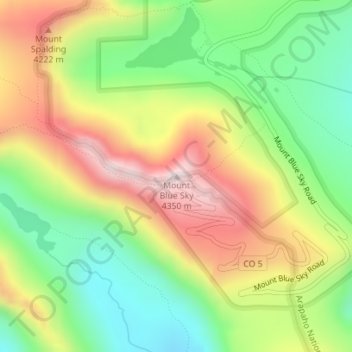 Carte topographique Mount Blue Sky, altitude, relief