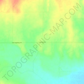 Carte topographique Lexington, altitude, relief