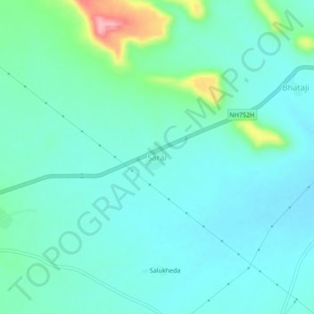 Carte topographique Sarai, altitude, relief