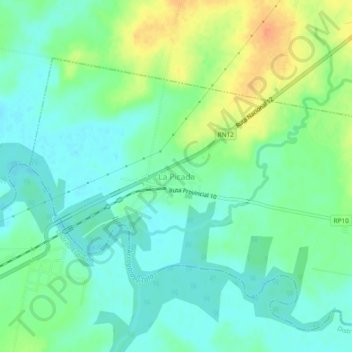 Carte topographique La Picada, altitude, relief