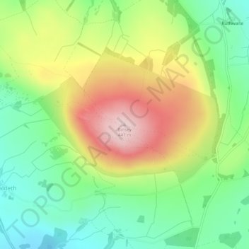 Carte topographique Binsey, altitude, relief