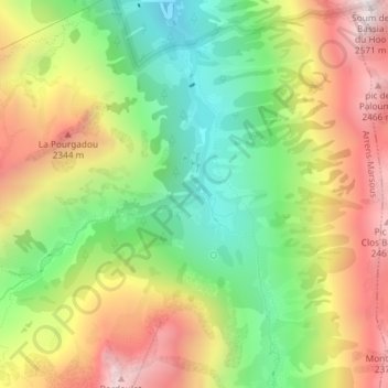 Carte topographique Cascade de Doumblas, altitude, relief