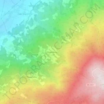 Carte topographique Póvoa Nova, altitude, relief