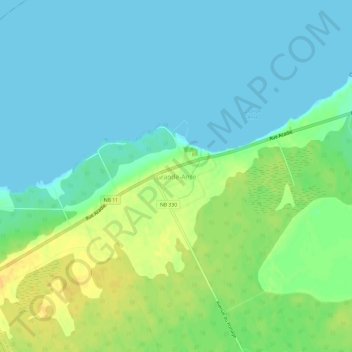 Carte topographique Grande-Anse, altitude, relief