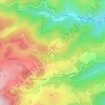 Carte topographique Grand Parc, altitude, relief