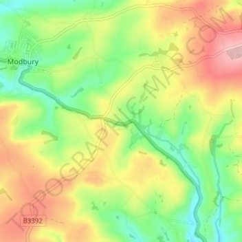 Carte topographique Harraton, altitude, relief