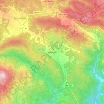 Carte topographique Filhagosa, altitude, relief