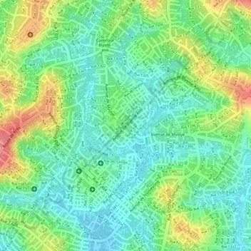 Carte topographique Carrefour Accacia, altitude, relief
