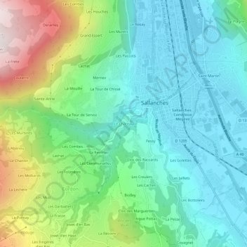 Carte topographique Le Château, altitude, relief