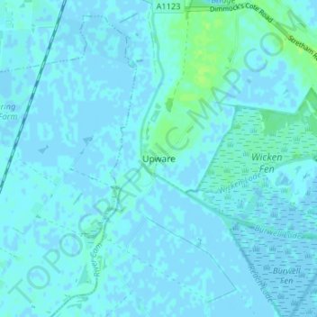 Carte topographique Upware, altitude, relief