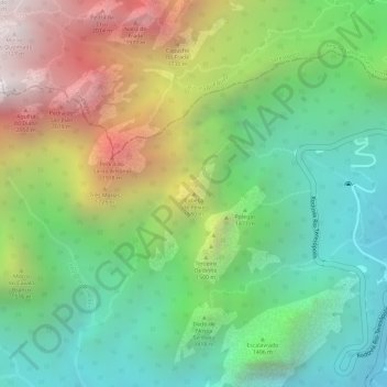 Carte topographique Cabeça de Peixe, altitude, relief
