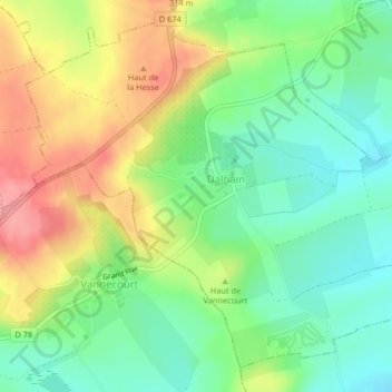 Carte topographique La Trace, altitude, relief