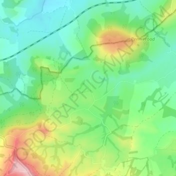 Carte topographique Higher Halstock Leigh, altitude, relief