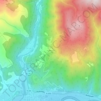 Carte topographique Calbinyà, altitude, relief