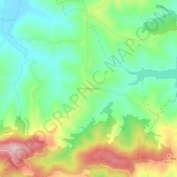 Carte topographique Ahmethacılar, altitude, relief