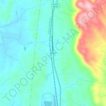 Carte topographique Ranger, altitude, relief