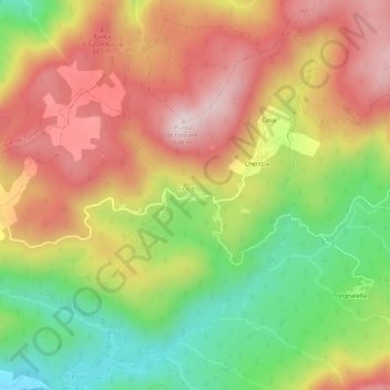 Carte topographique Bilzese, altitude, relief