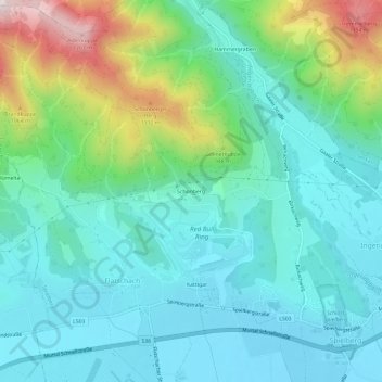Carte topographique Schönberg, altitude, relief