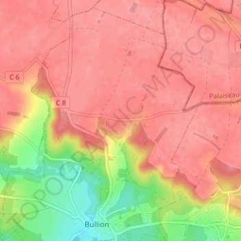 Carte topographique Longchène, altitude, relief